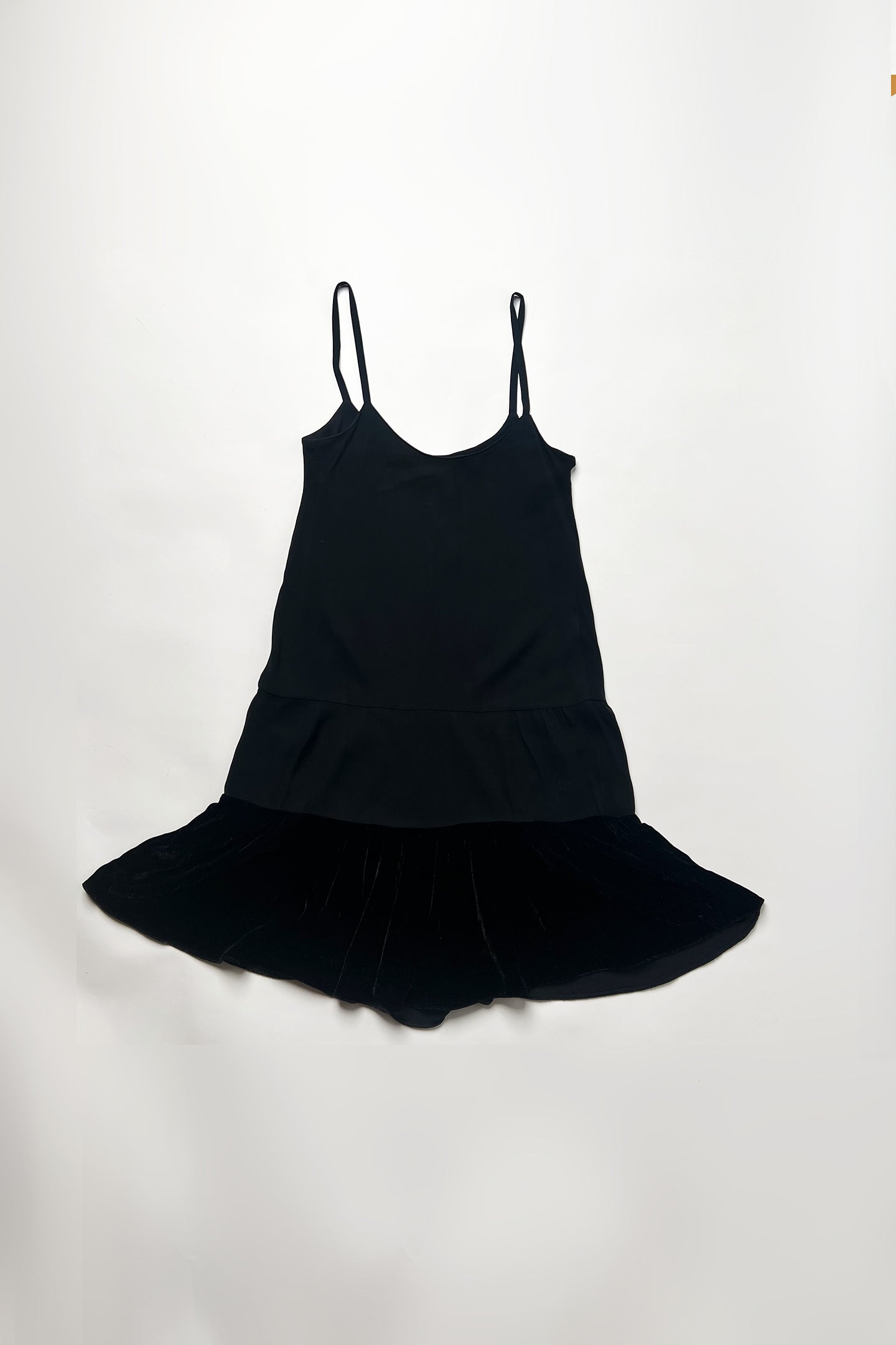 VIntage black Emporio Armani slip dress with velvet hem