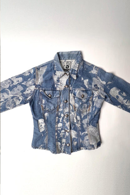 Vintage 90s Jean Paul Gaultier jeans portrait denim jacket