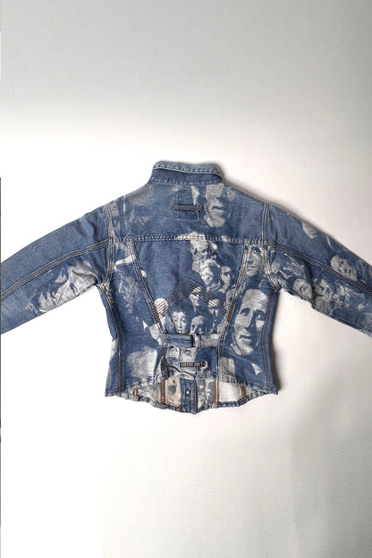 Vintage 90s Jean Paul Gaultier jeans portrait denim jacket