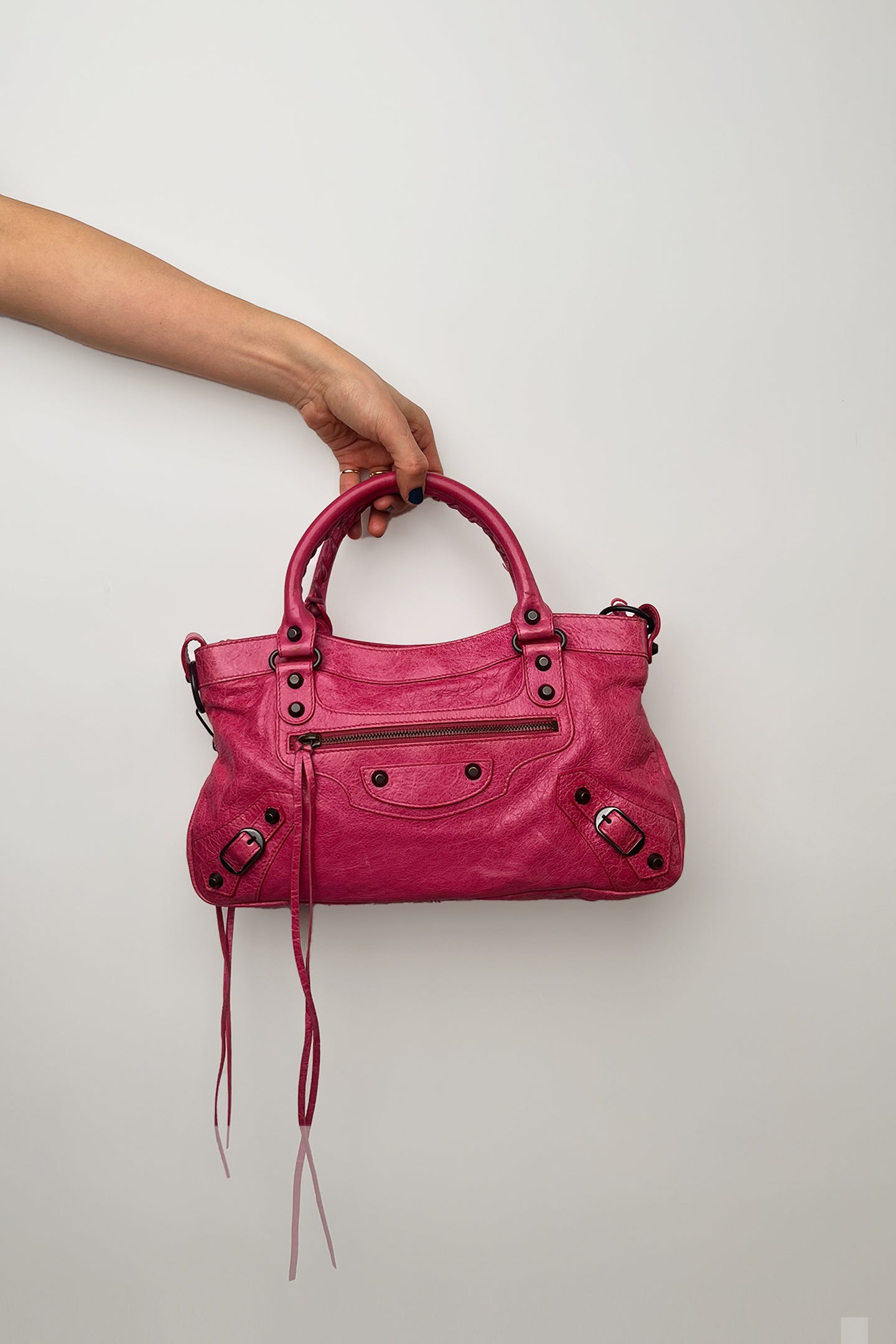 Vintage Balenciaga city bag in hot pink