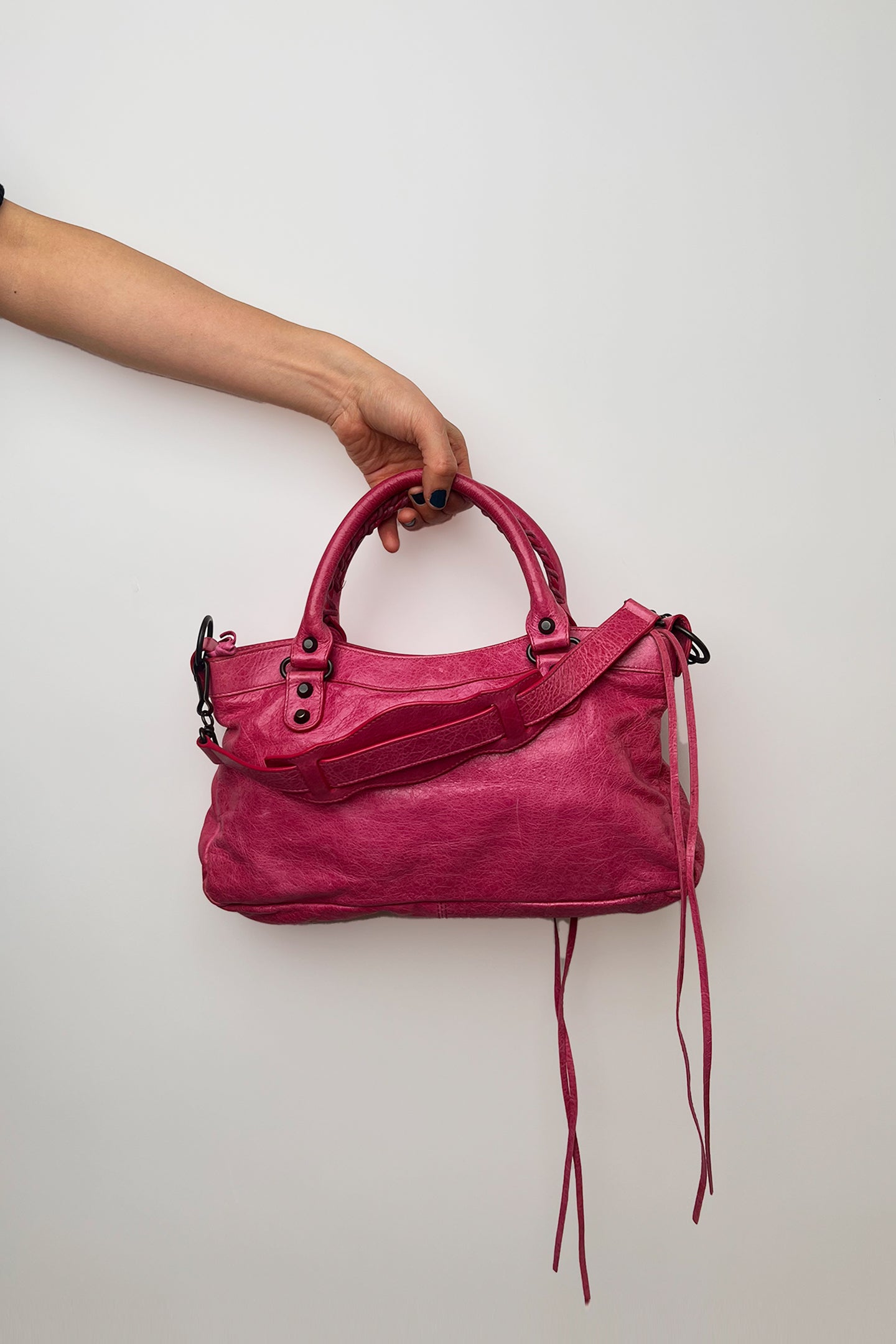 Vintage Balenciaga city bag in hot pink