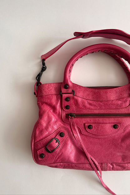 Vintage Balenciaga city bag in hot pink