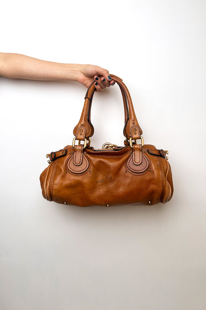 Vintage 90s Chloe brown leather Paddington bag