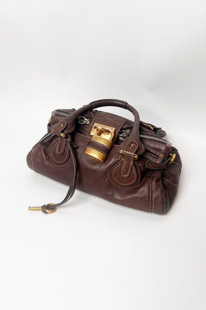 Vintage 90s Chloe dark brown leather Paddington bag