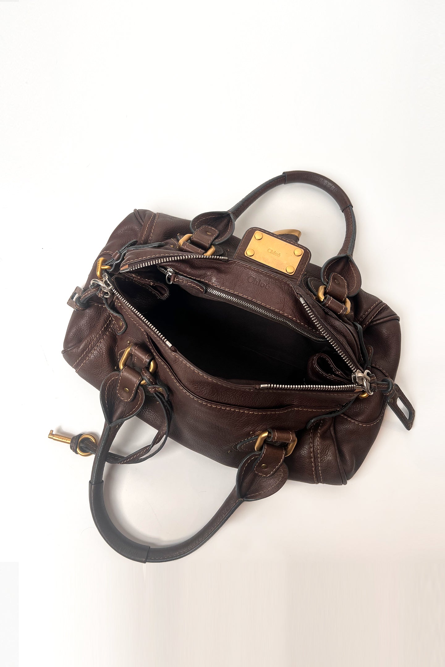 Vintage 90s Chloe dark brown leather Paddington bag