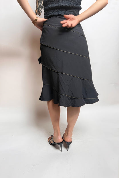 Vintage black French brand skirt with zipper detailing