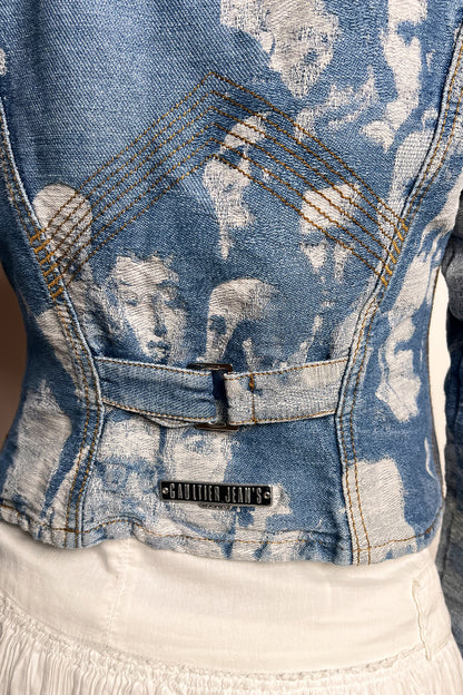 Vintage 90s Jean Paul Gaultier jeans portrait denim jacket