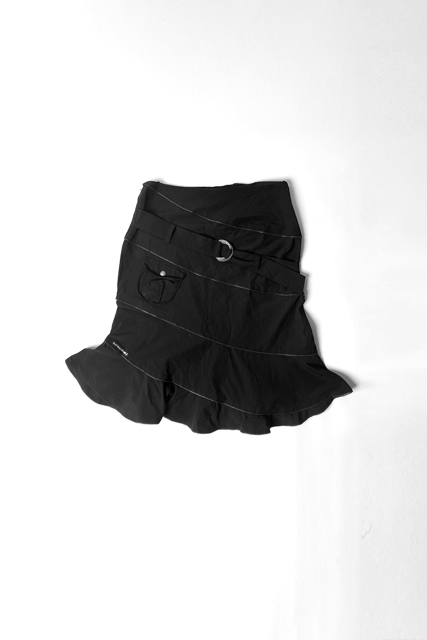 Vintage black French brand skirt with zipper detailing